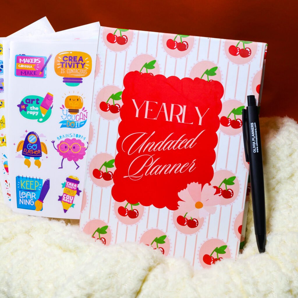 Olivia Cherry Planner Undated Planner